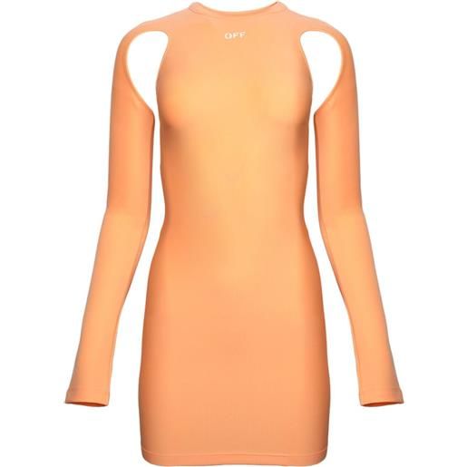 Off-White abito corto sleek con cut-out - arancione