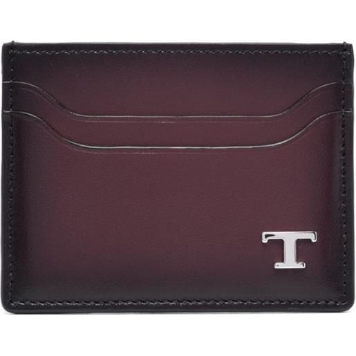 Tod's portacarte con placca logo - viola