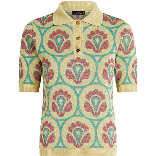 ETRO polo con effetto jacquard - giallo