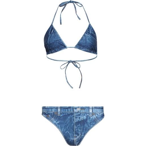 Balenciaga bikini effetto denim trompe l'oeil - blu