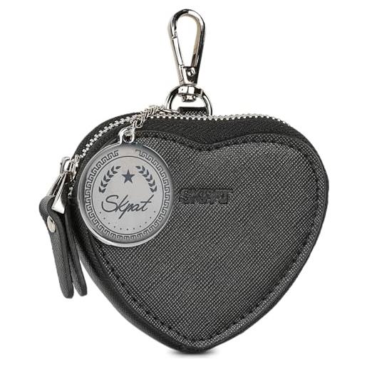 SKPAT - portafoglio portachiavi uomo pelle vegan con chiusura a cerniera - portacarte porta chiavi per chiavi rfid - caso portachiavi pelle vegan portachiavi donna chiuso design esclusivo del ma, nero