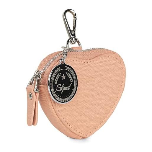 SKPAT - portafoglio portachiavi uomo donna in pelle vegan con chiusura a cerniera - portacarte rfid per chiavi - design esclusivo, nudo