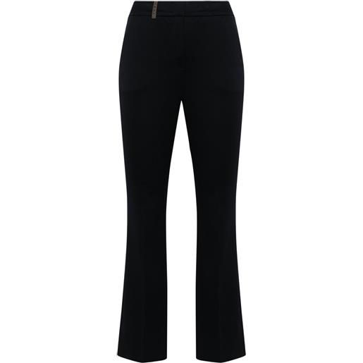 Peserico pantaloni ottoman svasati - blu