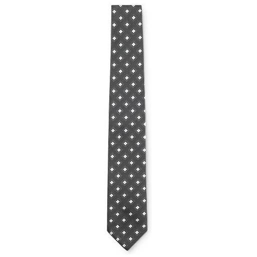 BOSS cravatta in misto seta con motivo jacquard, grigio chiaro