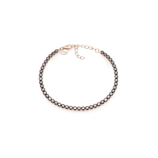 Bracciale Tennis Louis Ciocchetti In Argento 925 Con Zirconi 5A: Gioiello Regolabile Donna, Disponibile In Vari Colori E Finiture, Made In Italy
