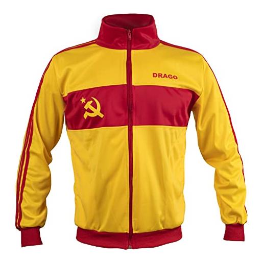 JL Sport giacca sportiva da tracciamento ivan drago, stile retrò da boxeur, urss cccp, con cerniera, da uomo, giallo, s