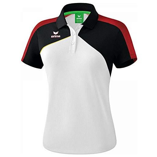 Erima premium one 2.0 polo, donna, bianco/nero/bianco, 38