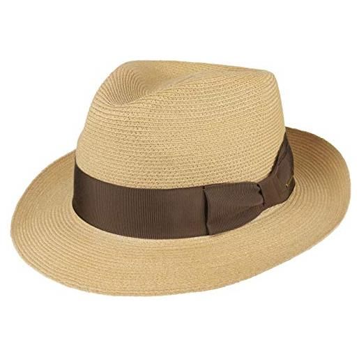 Stetson cappello in canapa kendrick fedora donna/uomo - made italy da sole estivo bogart estate primavera/estate - xxl (62-63 cm) natura