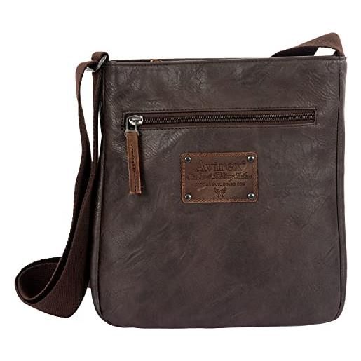 Avirex collezione buffalo, tracolla piccola, cross-body bfl 21, borsa uomo, colore brown