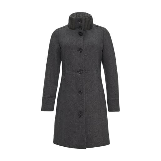 s.Oliver 2155289 cappotto in twill con colletto alto, grigio scuro, 50 donna