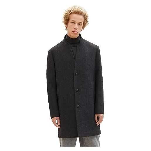 TOM TAILOR Denim 1038861 cappotto in lana con 3 bottoni, 32525-grey big herringbone optic, xxl uomo
