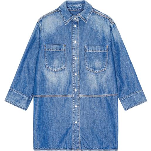 GANNI camicia con decorazione denim - blu