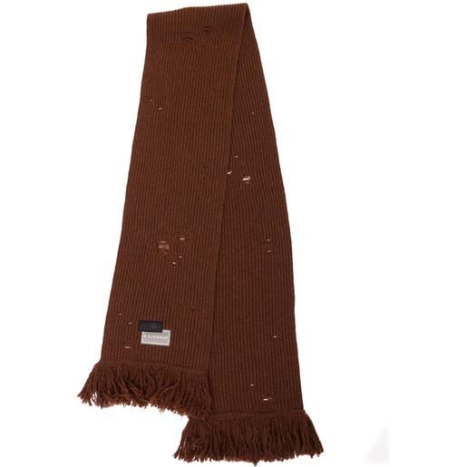 MM6 Maison Margiela sciarpa con applicazione logo - marrone