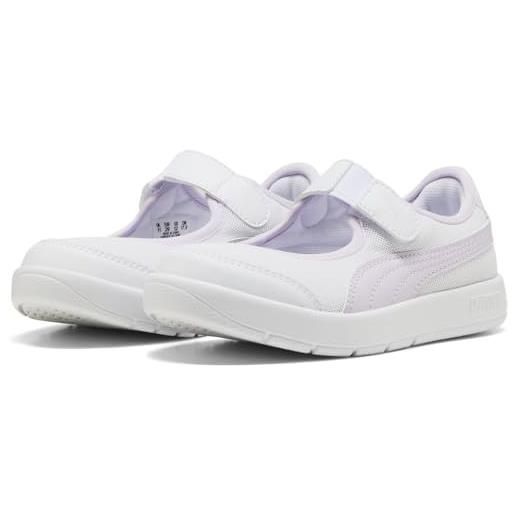 PUMA courtflex v3 lina v ps, scarpe da ginnastica, white-lilac frost, 34.5 eu