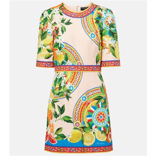 Dolce&Gabbana abito corto in misto cotone con stampa