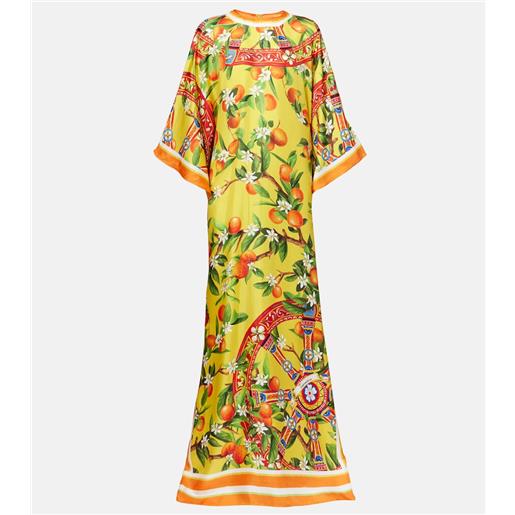 Dolce&Gabbana abito lungo in seta con stampa