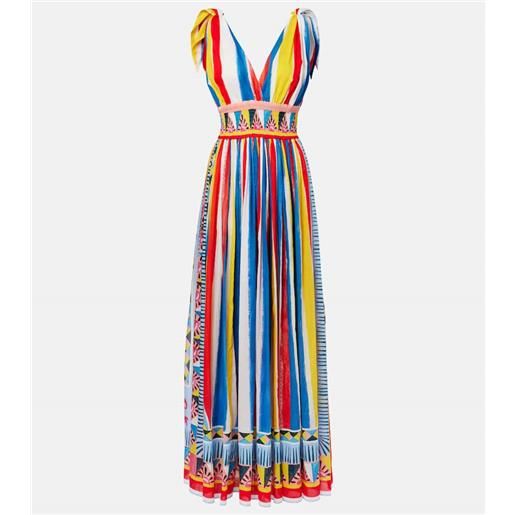 Dolce&Gabbana abito lungo in cotone a righe