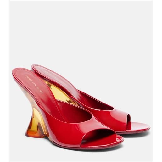 Dries Van Noten mules in vernice con zeppa