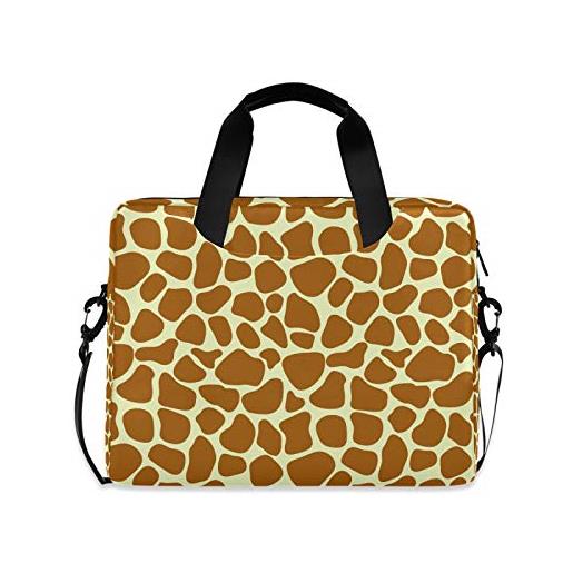 TropicalLife borsa per computer portatile per donne e uomini con stampa giraffa leggera valigetta da 14 15.6 16 pollici custodia per laptop borsa a tracolla per computer, multi, taglia unica