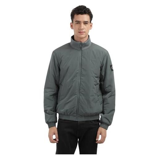 Calvin Klein uomo giacca padded harrington calda, blu (india ink), s