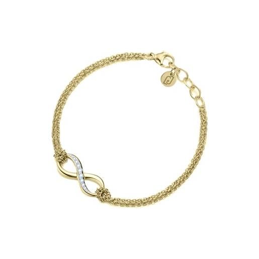 Generic bracciale donna liujo lj2517 in acciaio 316l pvd oro giallo con infinito centrale e zirconi
