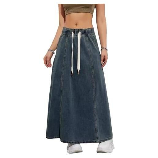 EGSDMNVSQ gonne gonne lunghe in denim da donna con frange gonna jeans con orlo strappato gonna estiva strappata gonna lunga aderente gonne eleganti in denim gonna a trapezio