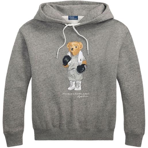 Polo Ralph Lauren felpa con stampa bear e cappuccio - grigio