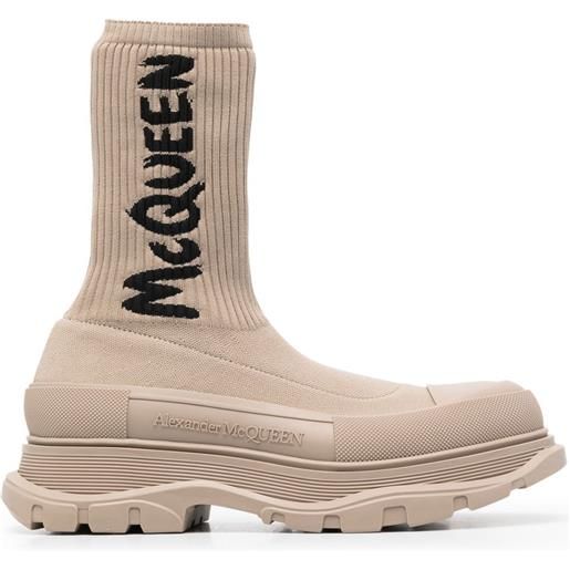 Alexander McQueen stivali a calzino tread - toni neutri