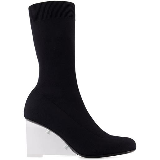 Alexander McQueen stivali shard con zeppa 115mm - nero
