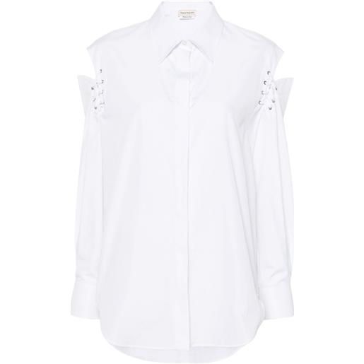 Alexander McQueen camicia con cut-out - bianco
