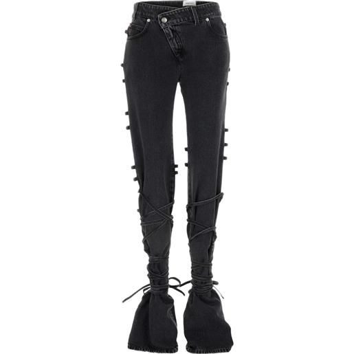 Alexander McQueen jeans con nodo - nero