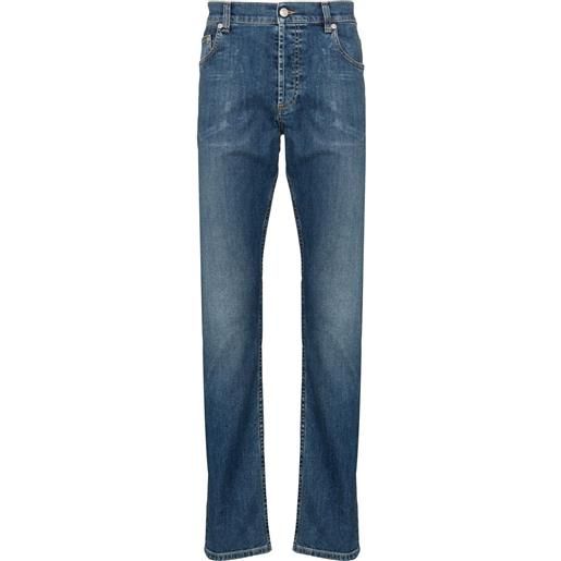 Alexander McQueen jeans dritti con ricamo - blu