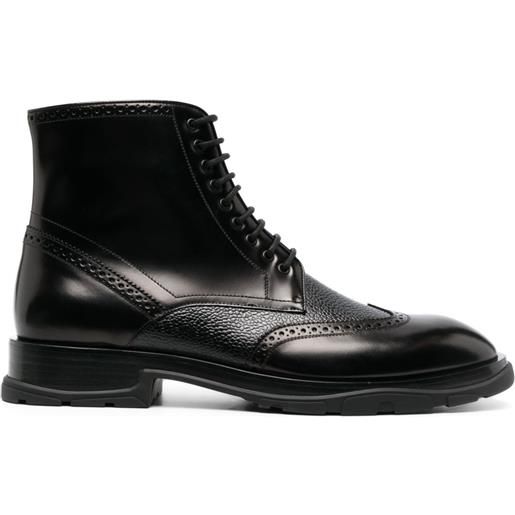 Alexander McQueen stivali stringati - nero