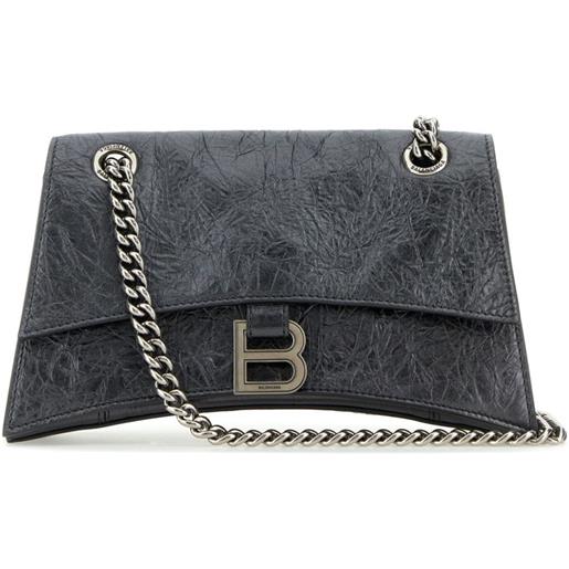 Balenciaga borsa a spalla crush chain piccola - grigio