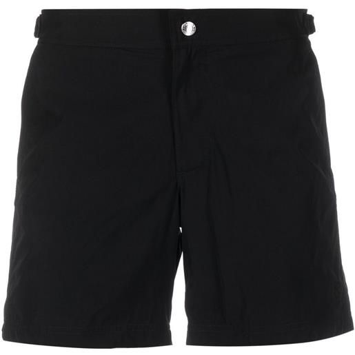Alexander McQueen shorts da bagno con fibbia - nero