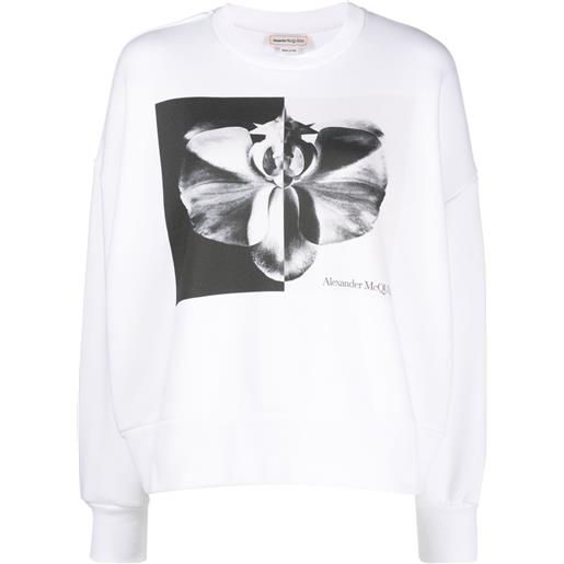 Alexander McQueen felpa a fiori - bianco