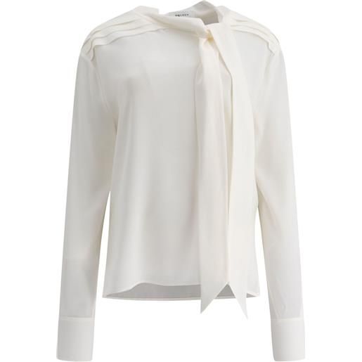 Alexander McQueen camicia in georgette con dettaglio foulard - bianco