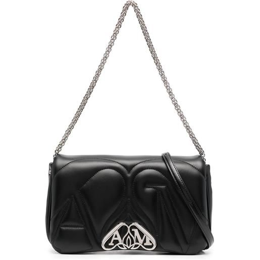 Alexander McQueen borsa a spalla the seal piccola - nero