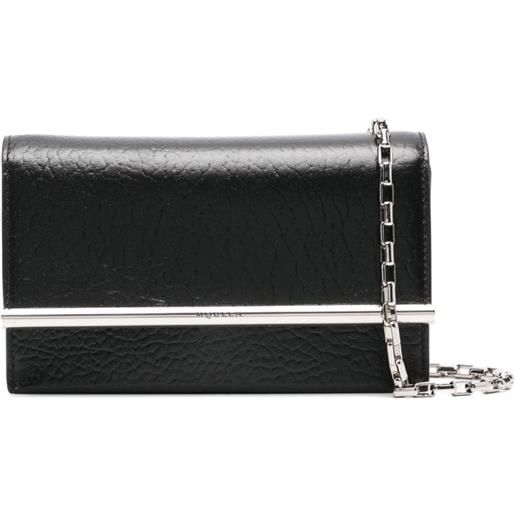 Alexander McQueen borsa a tracolla cross-bar mini - nero