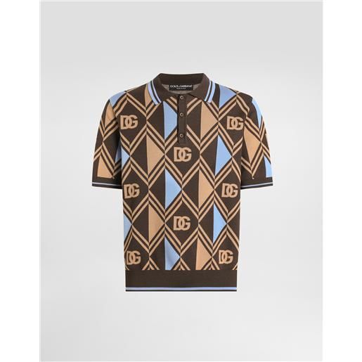 Dolce & Gabbana maglia polo in jacquard piquet