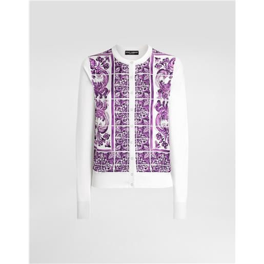 Dolce & Gabbana cardigan in seta stampa maiolica