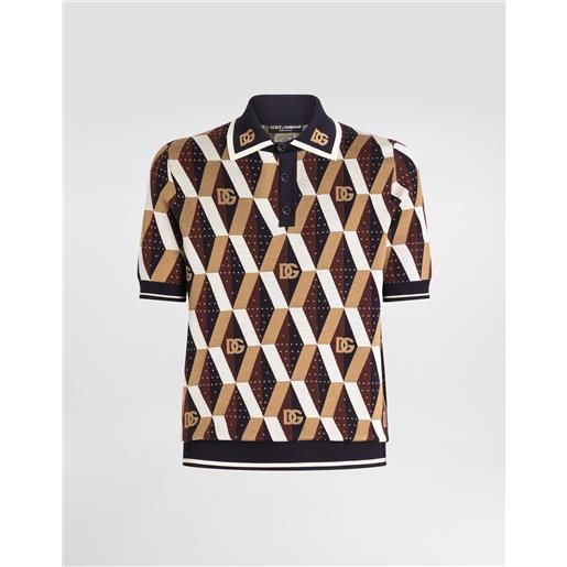 Dolce & Gabbana maglia polo in jacquard di seta