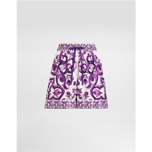 Dolce & Gabbana shorts in twill stampa maiolica