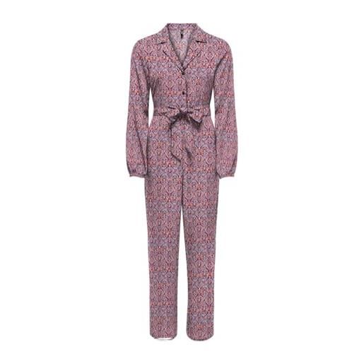 ONLY onlnova life elite l/s zira jumpsuit tuta intera, black/aop: 587 yoko, xl donna