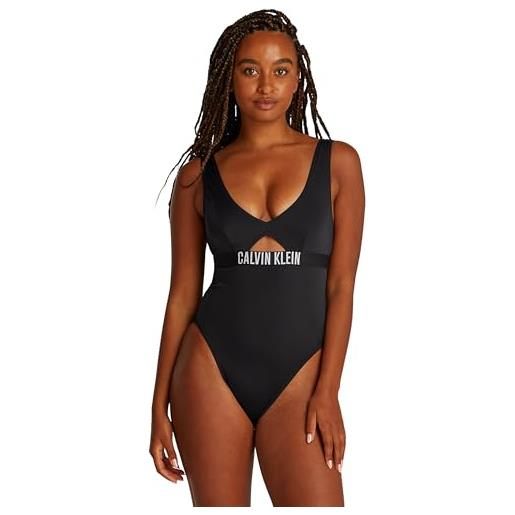 Calvin Klein donna costume da bagno one piece schiena scoperta, nero (pvh black), l