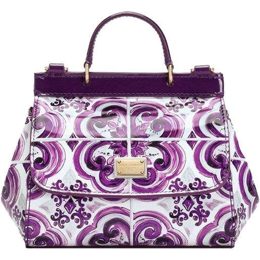 Dolce & Gabbana Kids borsa a spalla con stampa maiolica - viola