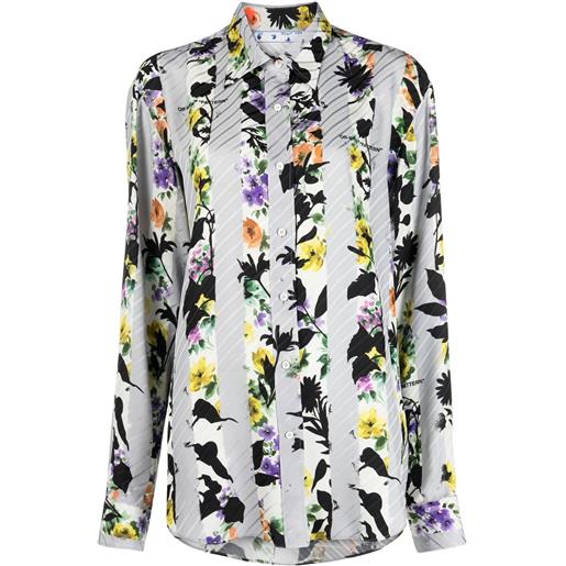 Off-White camicia a fiori - grigio