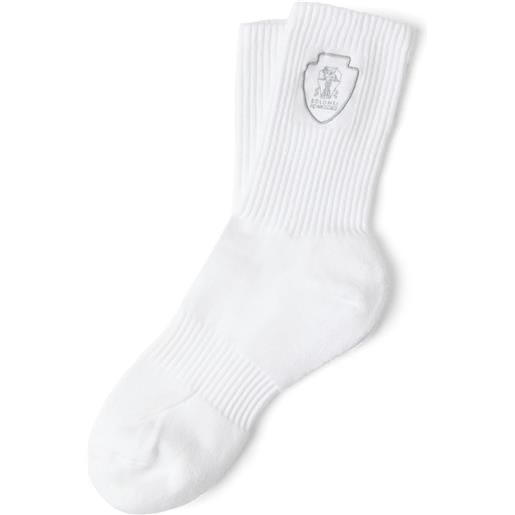 Brunello Cucinelli calzini con ricamo - bianco