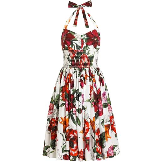 Dolce & Gabbana abito con stampa a fiori - bianco