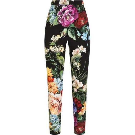 Dolce & Gabbana leggings con stampa a fiori - nero